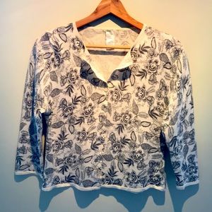 Garnet Hill floral print sweater